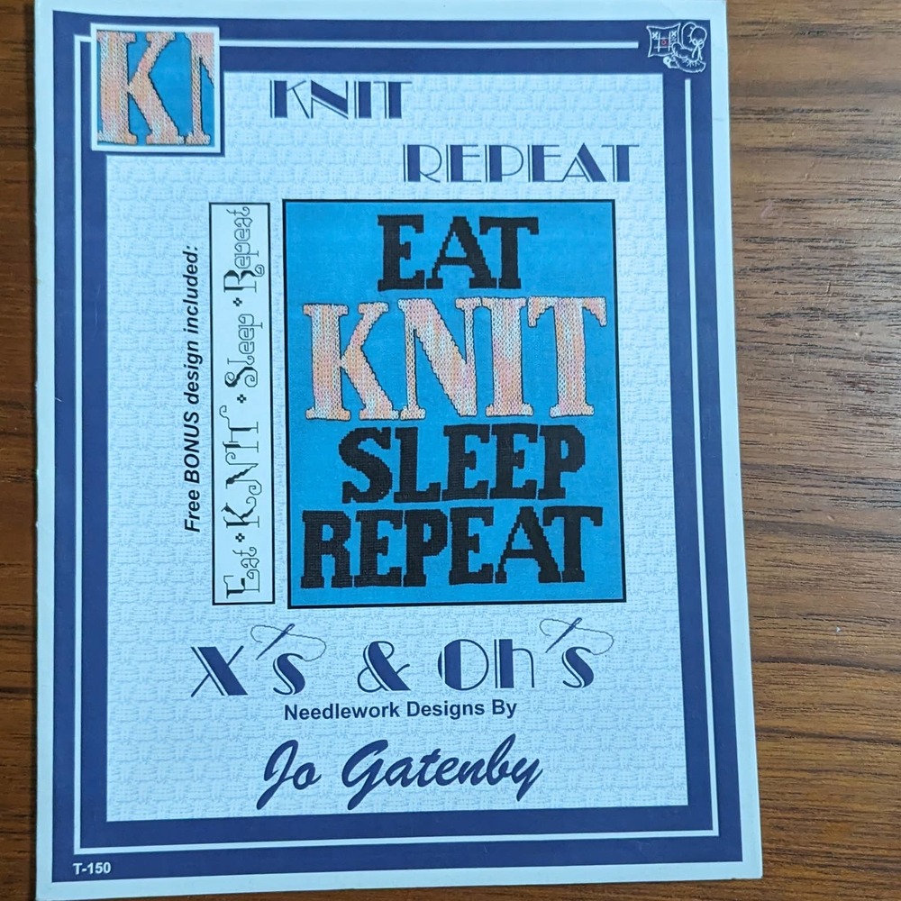 Eat Knit Sleep Repeat Cross Stitch Pamphlet